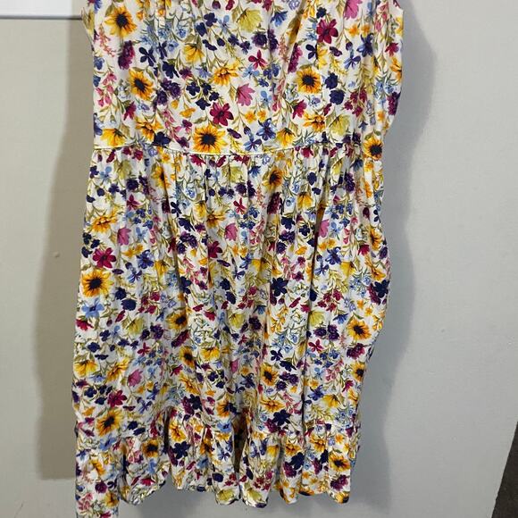 Old Navy Colorful Sunflower Ruffled Tiered Cami Sundress with Pockets  Sz L - Picture 3 of 15